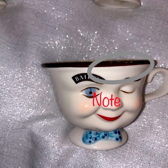 Vintage Baileys Irish coffee mugs, His & Her Winking Face with creamer - Picture 4 of 11